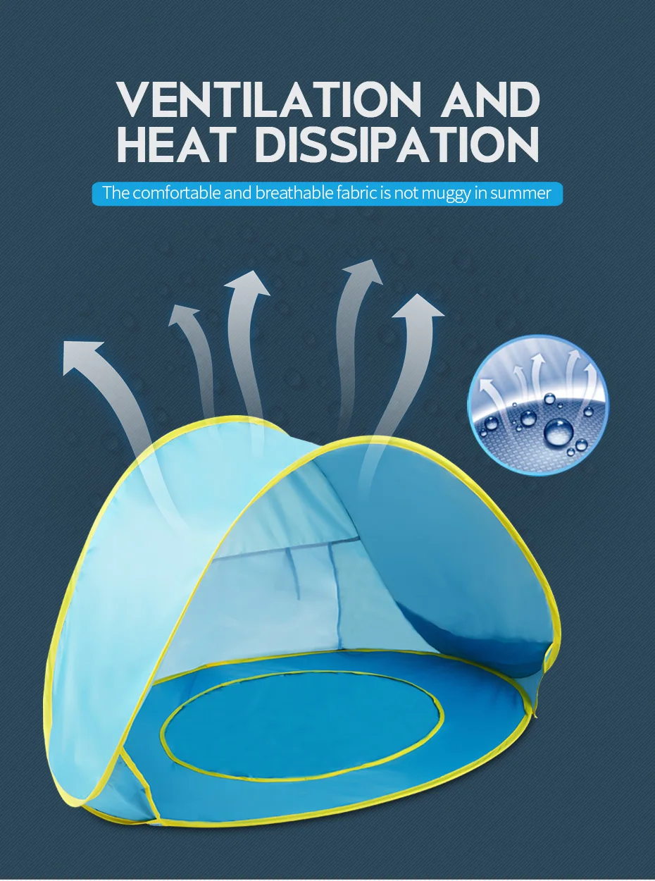 WIDESEA детская Пляжная палатка всплывающая открытая Пляжная палатка для ребенка с защитой от ультрафиолета быстрая автоматическая открытая для кемпинга на открытом воздухе