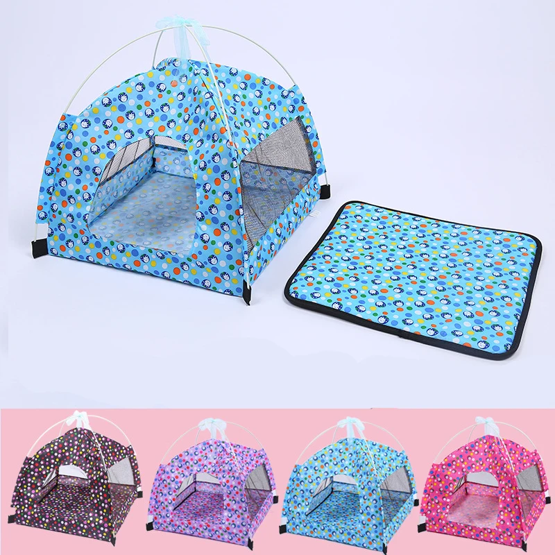 Cute Dog Puppy Cats House Tents Cartoon Breathable Foldable Tent Kennel For Small Dogs Outdoor Chihuahua Nest Pets Supplies 3