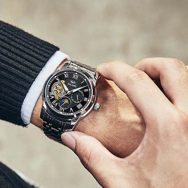 スイス2019メカニカルディーゼル時計トルビヨン自動鋼防水発光トレンドスポーツ時計月フェーズ Mechanical Watches Aliexpress