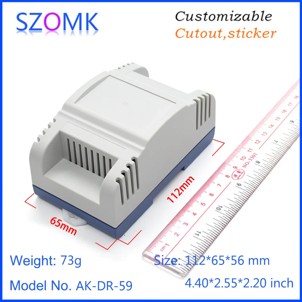 1 шт 112*65*56 мм дизайн пластиковый корпус умный дом Электрический din-рейка ящик для инструментов счетчик энергии пластиковый блок управления