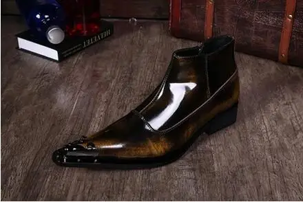 

Hot 2017 True head skin man Martin boots boots fashion high help steel-toed shoes men's short hair stylist cowhide boots / 38-46