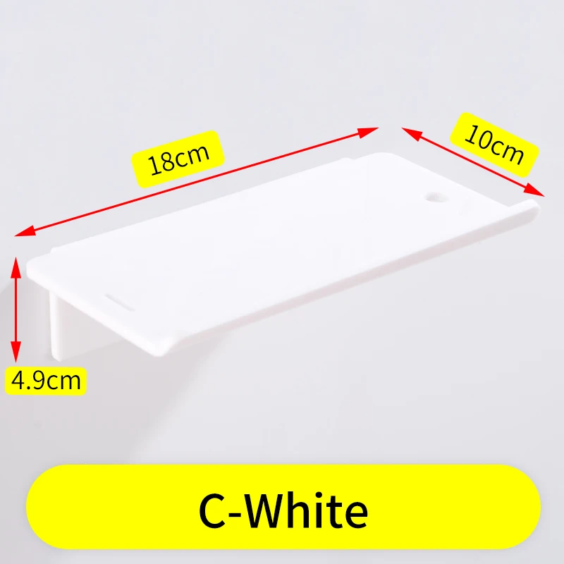 Полка для ванной комнаты, угловой держатель для мобильного телефона, черный держатель для туалетной бумаги, настенные всасывающие полки для чашек, стеллаж для хранения, лоток - Цвет: C-White