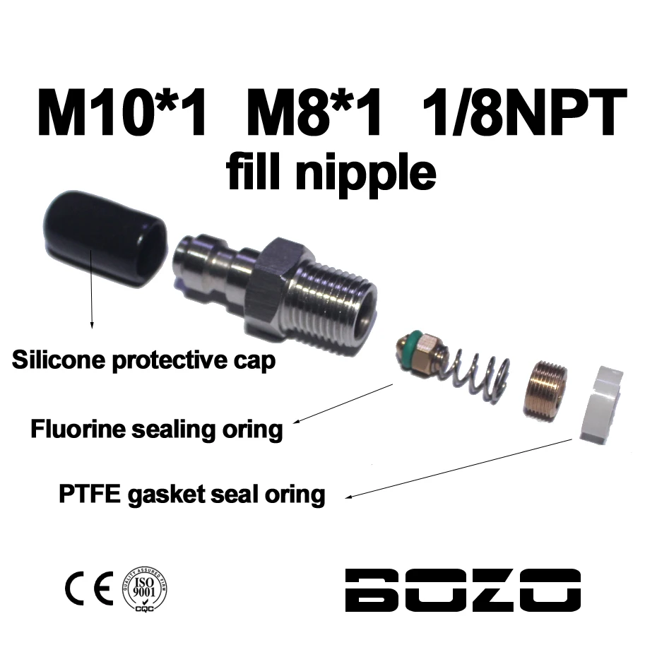 

Paintball Airsoft Air Gun PCP 8MM Male Quick Head Connection Check Valve One Way Foster Stainless Steel Fill Nipple Kit