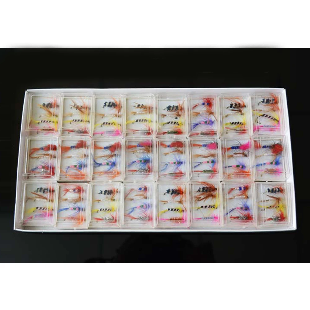 96 unids/set diferentes moscas secas pesca trucha salmón moscas secas pesca anzuelo pesca