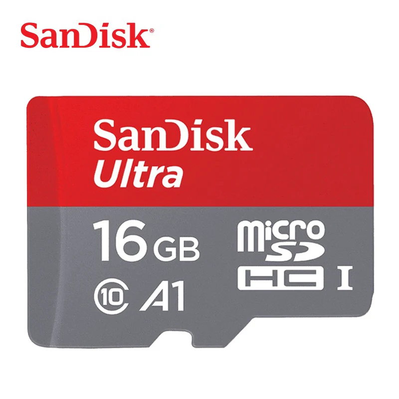 16 ГБ SanDisk, 100 МБ/с./с, 64 ГБ, Micro SD карта, 128 ГБ, 64 ГБ, 32 ГБ, 16 ГБ, U1, класс 10, высокое качество, карта памяти, microsd, флеш-карта - Емкость: 16 ГБ