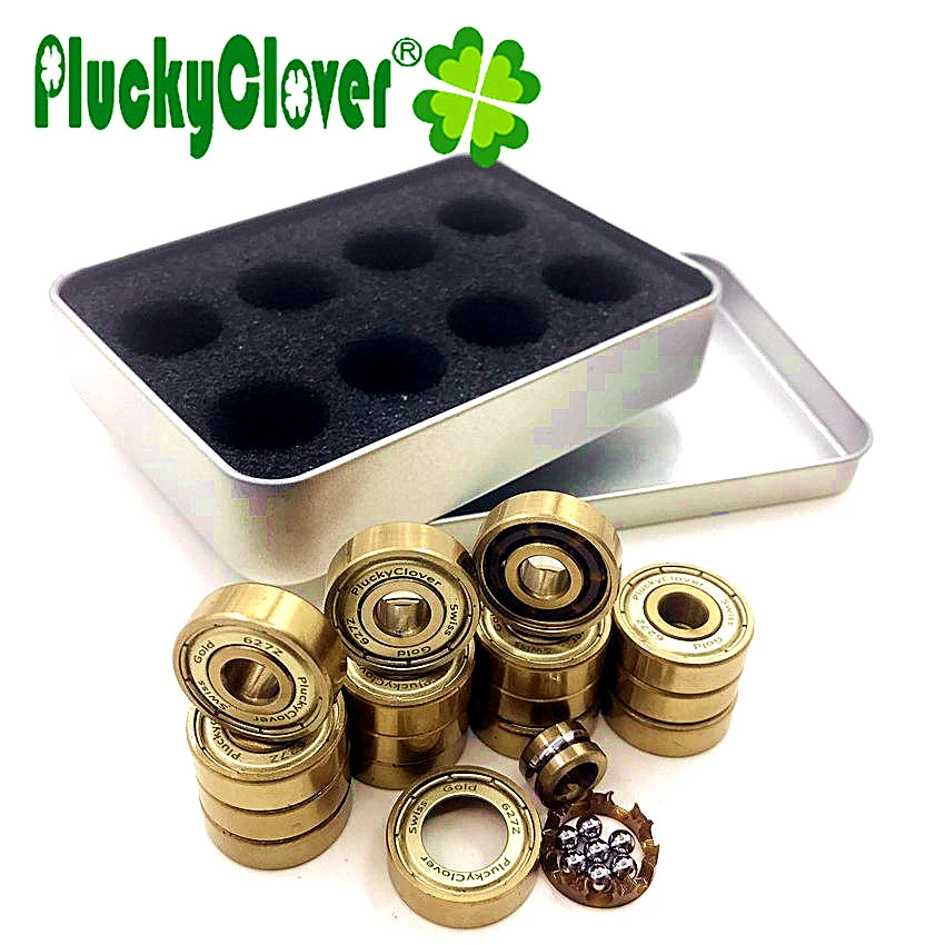 16pc 608zz/627z Gold Tatinium Skate Bearings Skateboard Longboard Parts