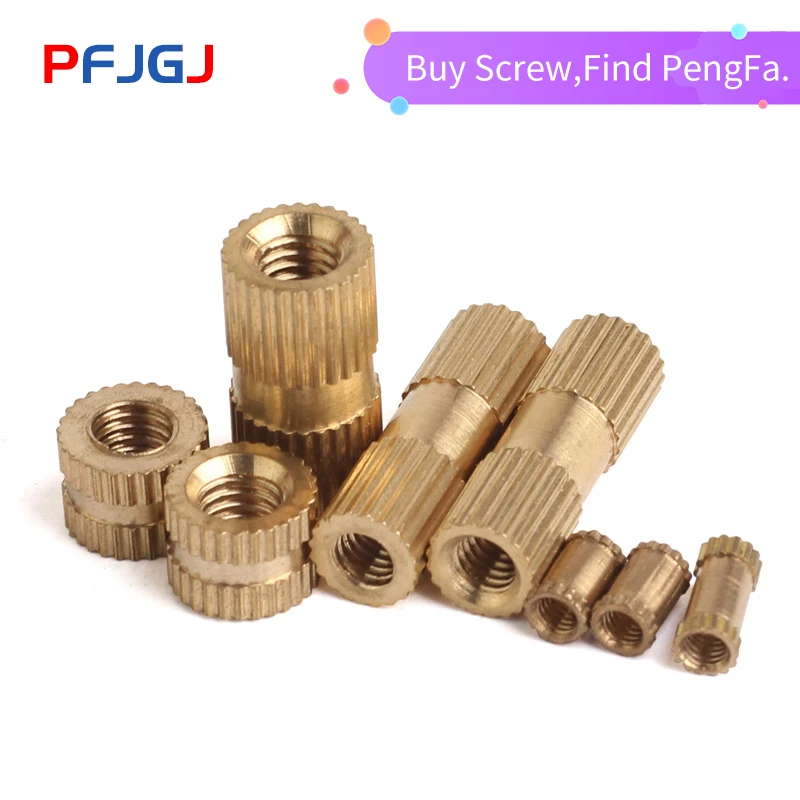 

Peng Fa 50pcs GB809 Brass Roll Nut Embedded Copper Roll Nut Embedded Nut M2M2.5 External Diameter 3.5mm