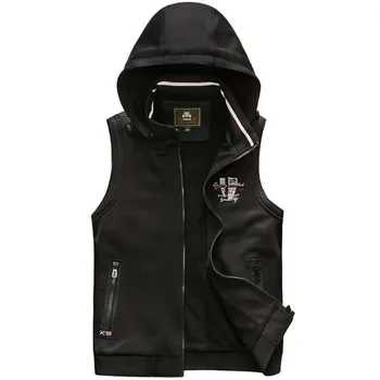 

AFS ZDJP Men's Vests Men Autumn Fashion Loose Vest Leisure Hooded Outer Man Male Casual Vests Tops M L XXL