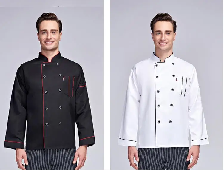 New style men chef jacket cook restaurant kitchen chef uniform comfortable material cook uniform