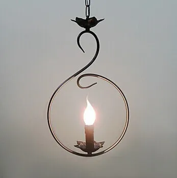 

E14,Copper,AC,Luminaire LED Artistic Vintage Pendant Lights Lamp with 1 Light in Candle Bulb Free Shipping,Bulb Included