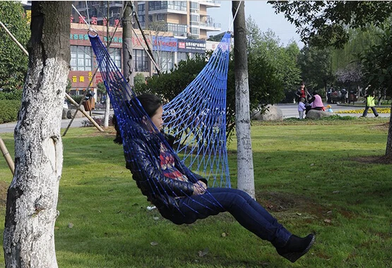 

1Pc Outdoor Travel camping portable hammock Garden Portable Nylon Hang Mesh Net Sleeping Bed,outdoor furniture ,garden swing