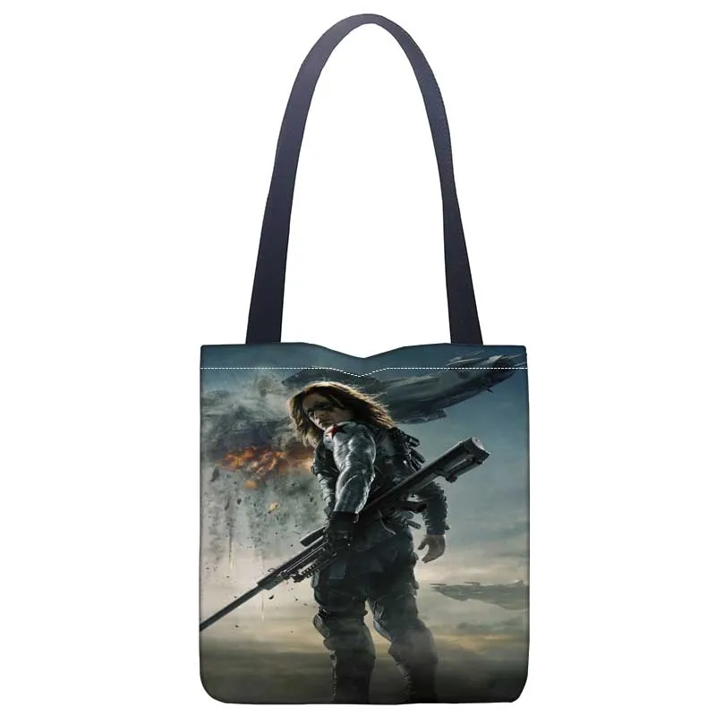 

New Sebastian Stan printed canvas tote bag convenient shopping bag woman bag student bag Custom your image
