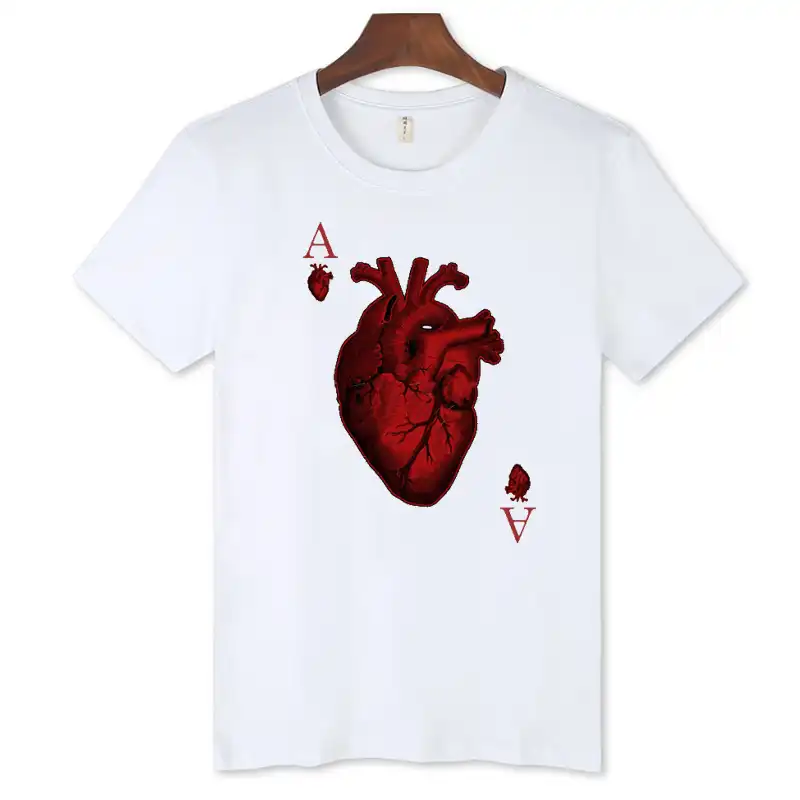 Luckyfridayfポーカーハート袖短いとtシャツ男性服でストリートスタイルの男性tシャツ高級ブランドで柔らかい綿服 Men Clothes Mens Clothes Brandst Shirt Men Aliexpress