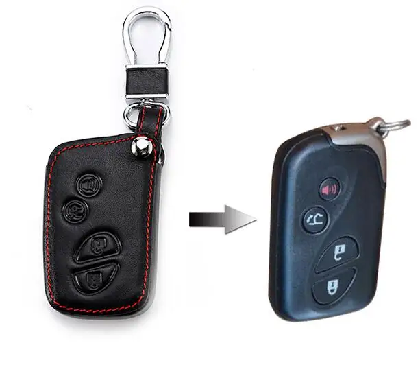 

Leather Car Key Case Cover Set for LEXUS RX LX GX Smart Remote KeyLess Enter Silica Gel Car-styLing 4Buttons