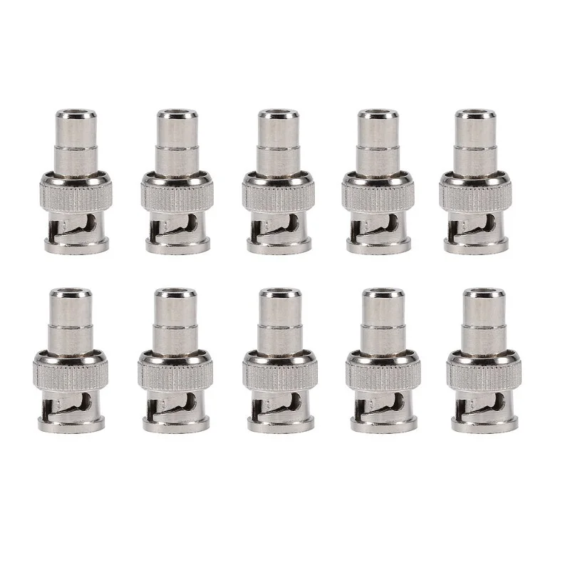 

New 10pcs/set BNC Male Jack to RCA Female Plug Straight Convert Connector Adapter for CCTV Security Camera Surveillance Video
