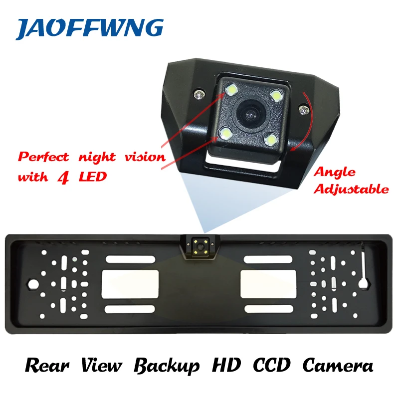 For CCD HD car rear view camera backup reverse Universal camera European License Plate Frame night