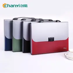 Chuangyi A4 папка файлов 13 индекс карманы слоев документ обучение работа металлик Цвет широкий Кошелек Организатор школьная сумка
