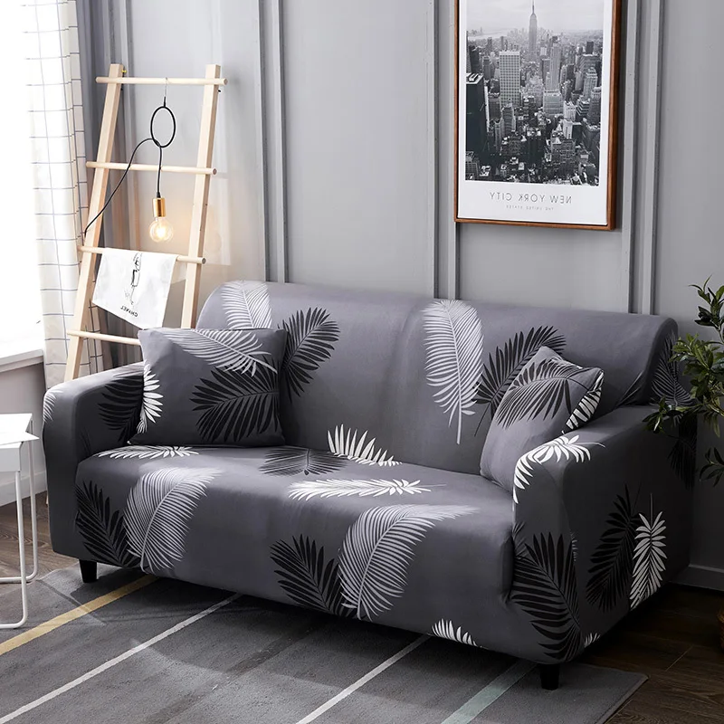 Цветочный принт серый все-покрытый эластичный нескользящий двойной Трехместный Чехол для дивана в том же стиле Наволочка винтажная серия чехол для мебели - Цвет: Color 11