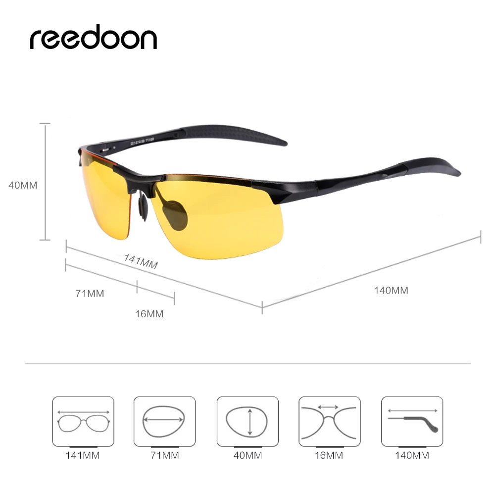 Reedoon Night Vision Glasses Men Polarized HD Photochromic Lens UV400 Yellow Driving Goggles For Drivers Sport High Quality