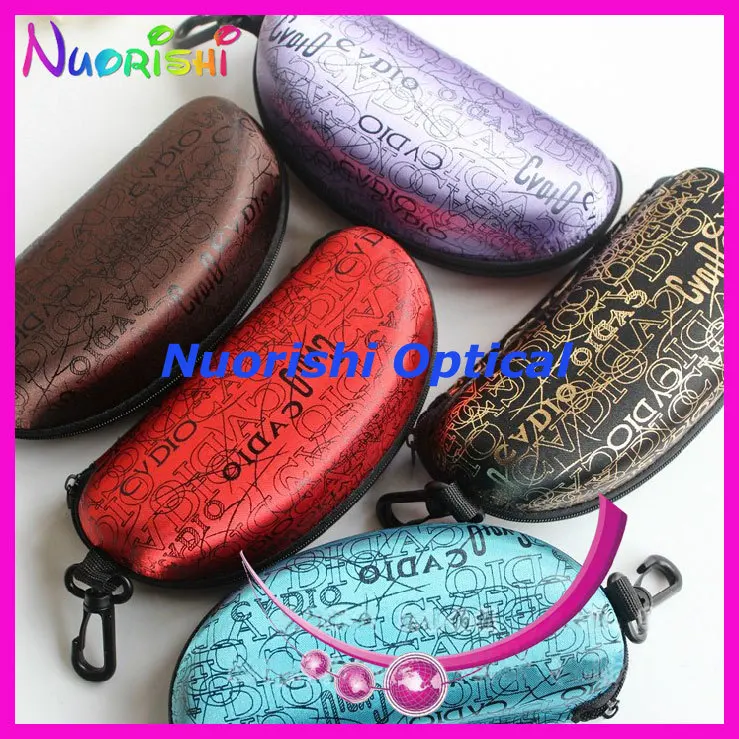 

free shipping ML007 nice zipper sunglasses case EVA glasses eyewear case with hook various colors