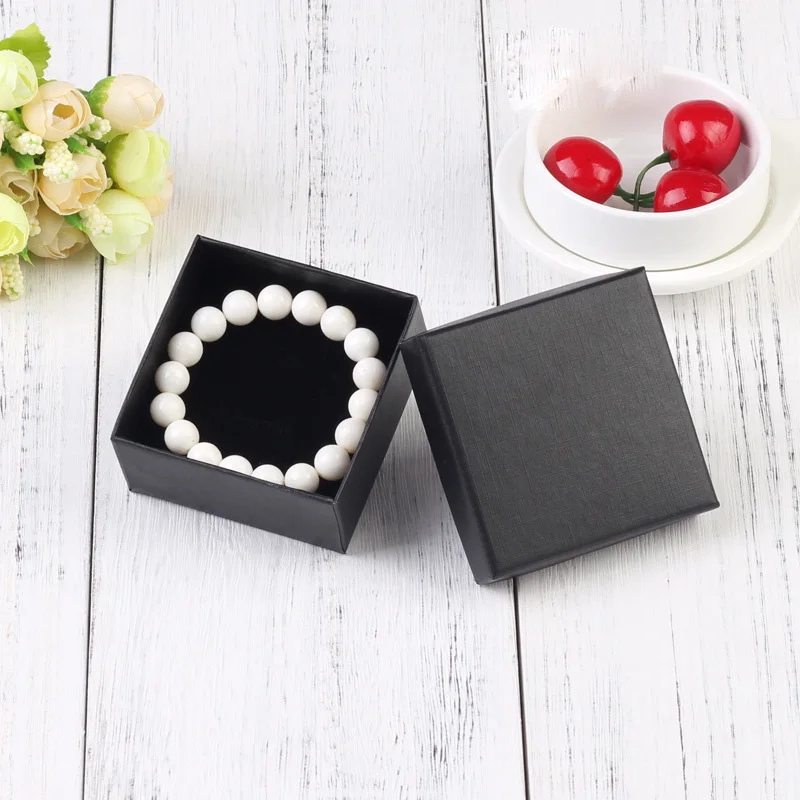 24pcs Jewelry Box Cardboard Necklace Earrings Bracelets Boxes Big Paper Gift Packaging with Black Sponge Can Personalized logo