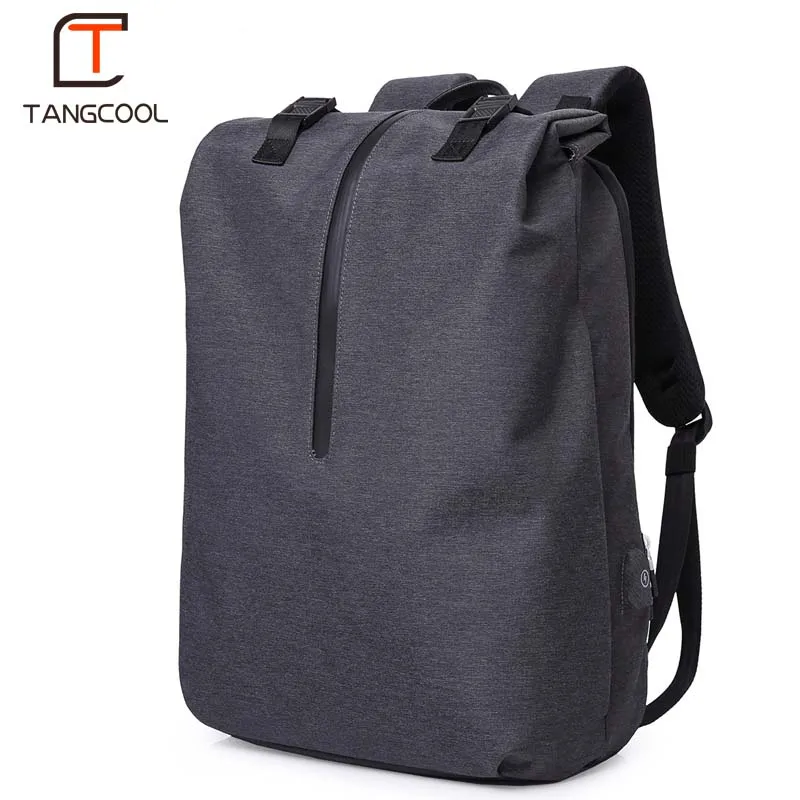 Tangcool многофункциональный USB зарядка для мужчин 15 дюймов ноутбук рюкзаки для подростков Мода для мужчин Mochila досуг путешествия рюкзак - Цвет: Темно-серый
