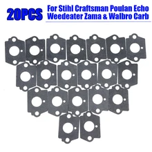 20 шт карбюратор, набор прокладок, серый, аксессуары для Echo Weedeater Zama& Walbro Carb Stihl Craftsman Poulan