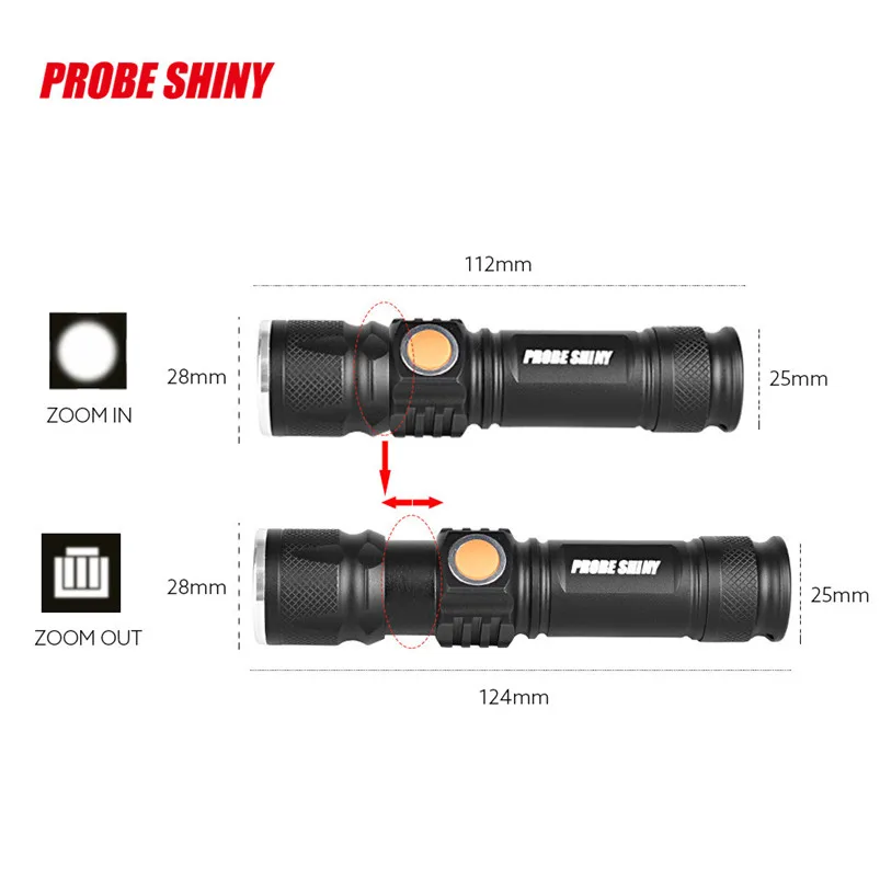 Adjustable LED bicycle lights Zoom 3000LM MINI USB Rechargeable Flashlight Torch Portable LED light Bicycle Accessories #4S28 (10)