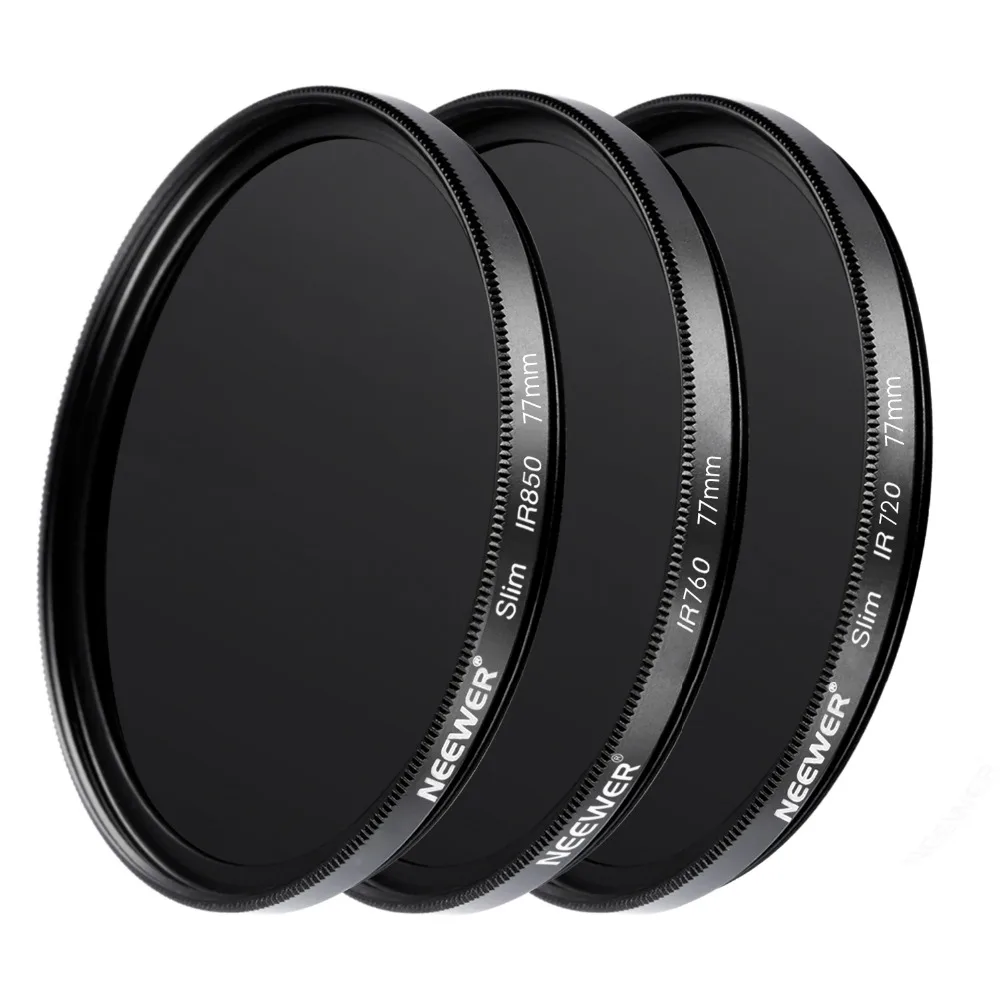 Neewer 3 Pieces 77MM Optical Glass Infrared IR Filter Kit for Sony ...