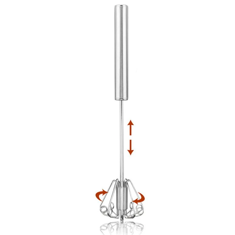 2018 New Practical  Stainless Steel Semi-Automatic Whisk Mixer Balloon Egg Milk Beater Cooking Tool hot sale C0330#30           02
