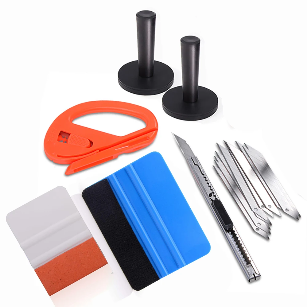

FOSHIO Window Tint Tools Kit Vehicle Wrap Squeegee Vinyl Carbon Foil Film Car Stickers Magnetic Holder Cutter Knife Tool Set