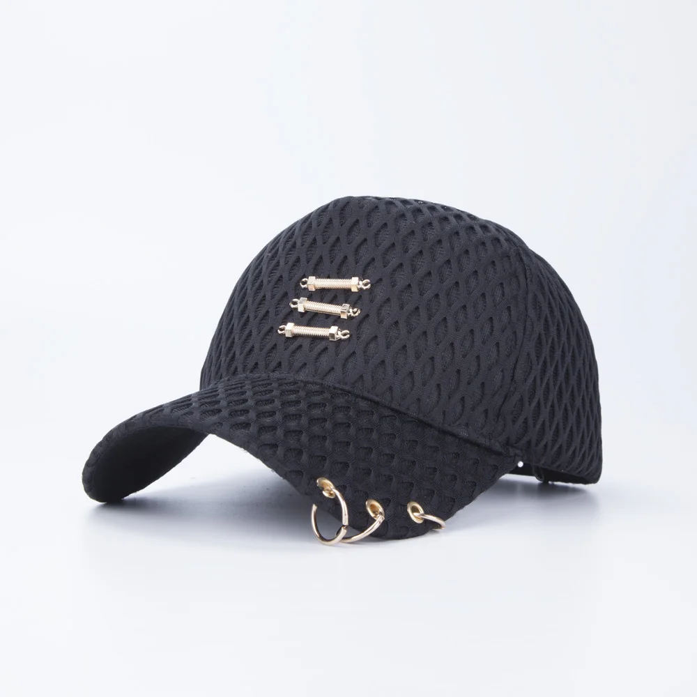 Summer Women's BLACK Baseball Caps Lace Sun Hats Breathable Mesh Hat