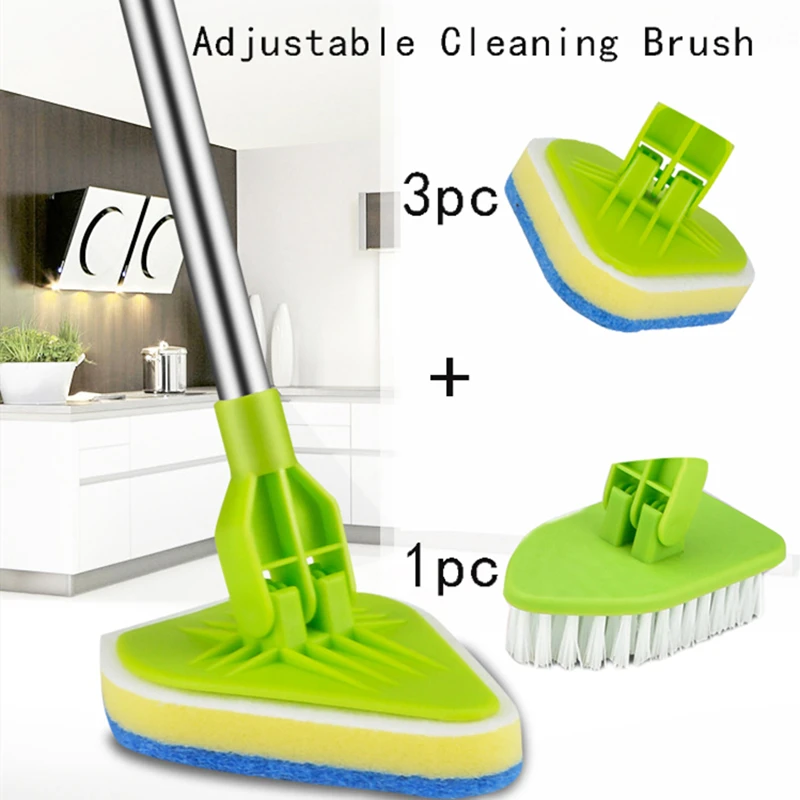 

Adjustable Sponge Cleaning Brush Set Tile Kitchen Floor Brush Household Wiper Sponge Brush Bathroom Anti-slip Cleaner Brush Tool