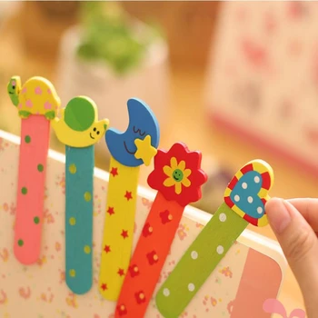 

Coloffice 10PCs/Set Cute Cartoon Creative Animal Modeling Wood Bookmark Student Korean Stationery Kid Gift Prize Office Supplies