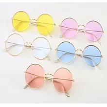 Sunglases круглые сувенирные солнцезащитные очки для женщин стиль хип-хоп цветные линзы ретро очки летние дорожные трендовые аксессуары
