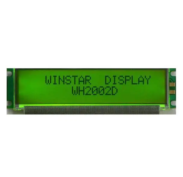 

WH2002D WINSTAR LCD 20x2 display modules default interface is 6800 4/8-bit parallel, +5Vpower supply screen green backlight