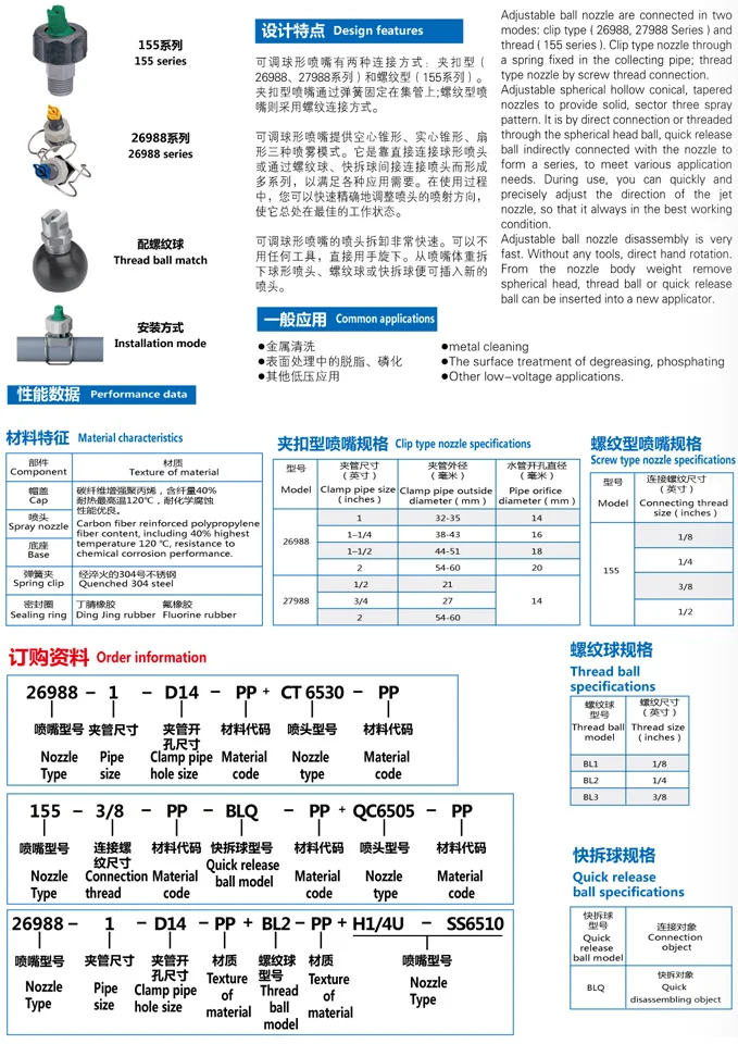 Зажим на трубе Регулируемый зажим распыляющий наконечник с затяжной петлей, быстрое подключение Регулируемый шар зажим pretreatment форсунка, плоское сопло вентилятора