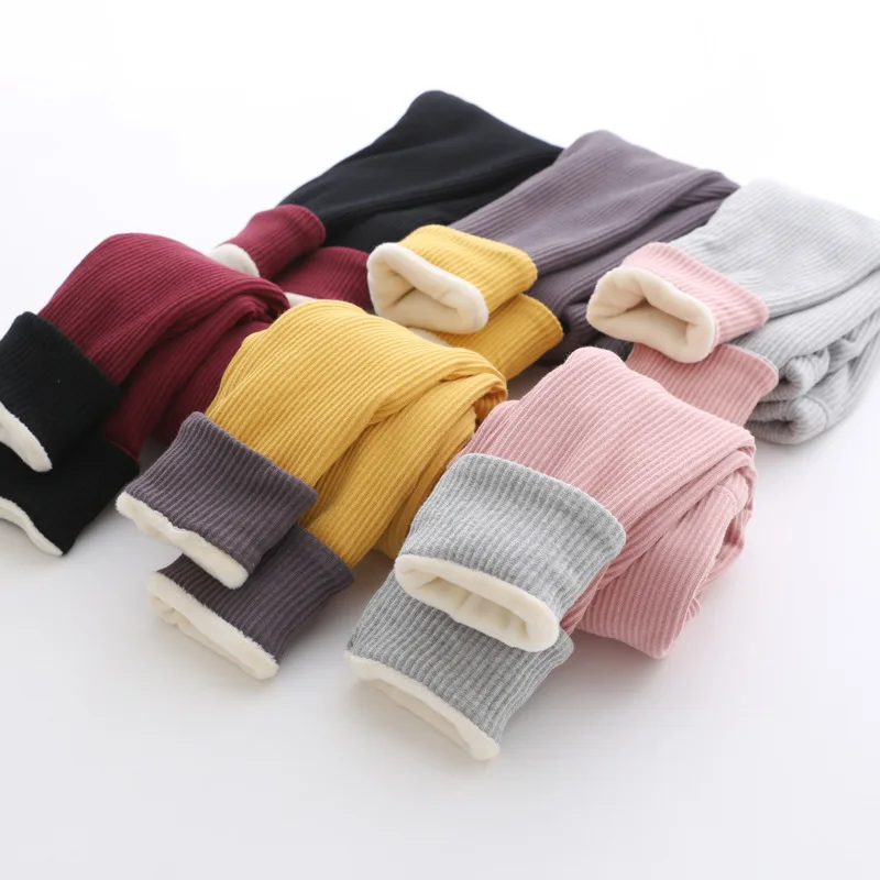 

2019 girls pants winter new children cotton plus velvet thick leggings for girls casual warm trousers kids outfits 2.3.4.5 years