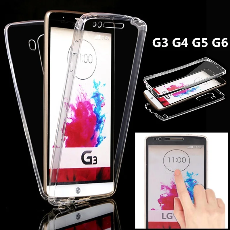 

LG6 LG5 LG4 LG3 Crystal Touch Transparent All body Case for LG G3 G4 G5 G6 Cover Soft Full Silicone Phone bag Cases G 3 4 5 6