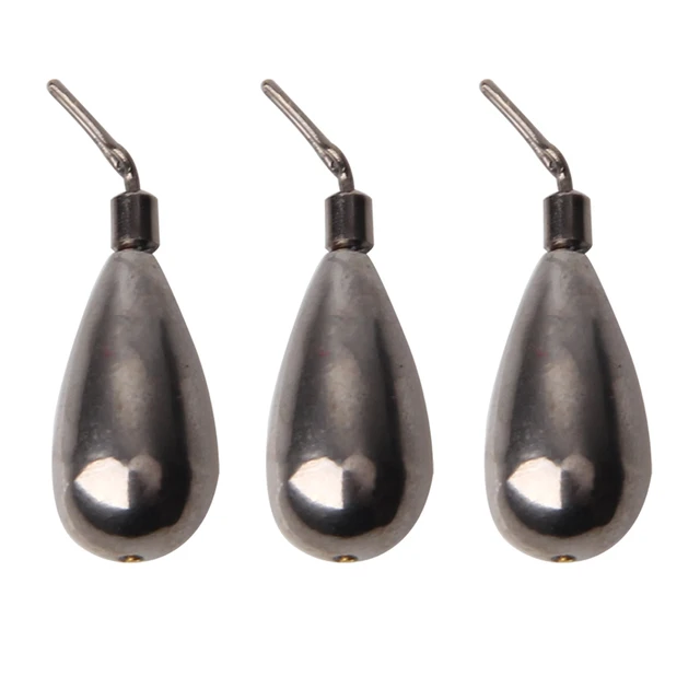 Shaddock 10Pcs Fishing Tungsten Sinker Weight Drop Shot Lock Tear Drop Style Sinkers For Fishing