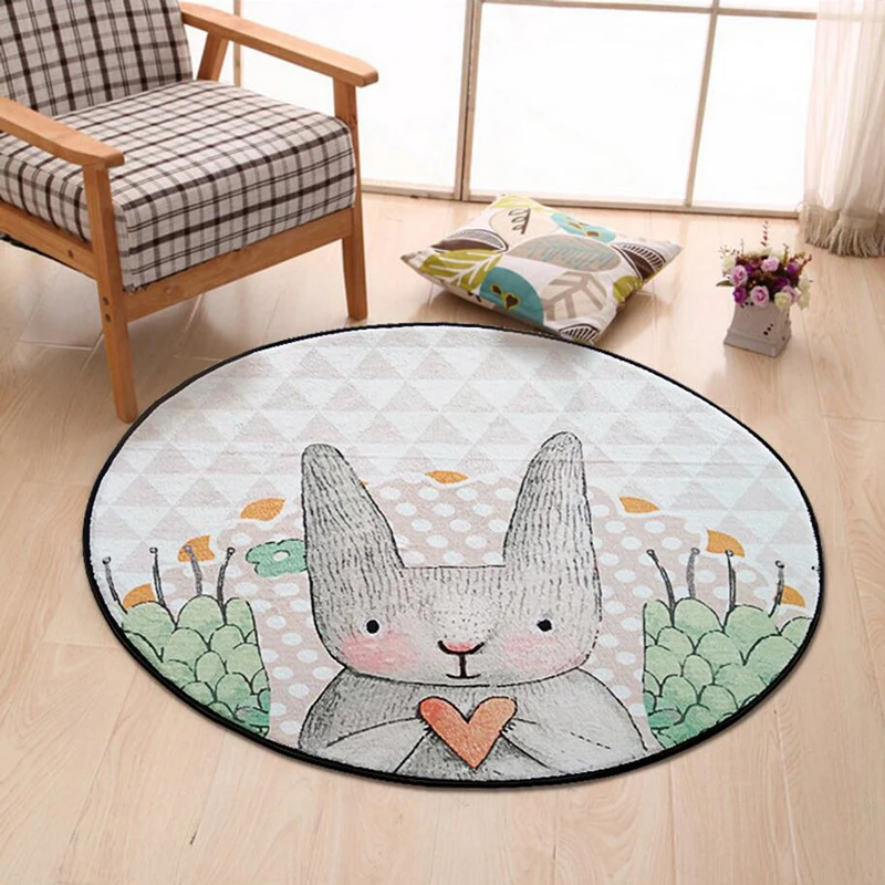 Home Supplies Coral Fleece Soft Round Cartoon Rabbit Carpet Non-Slip Water Drawing Floor Rug Chair Yoga Mat for Kids Bedroom Home Supplies Coral Fleece Soft Round Cartoon Rabbit Carpet Non-Slip Water Drawing Floor Rug Chair Yoga Mat for Kids Bedroom