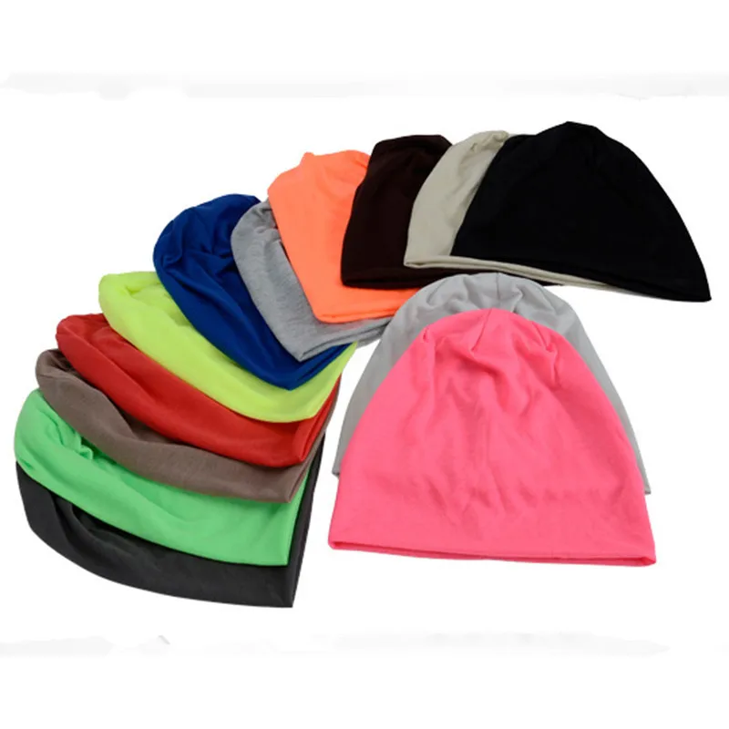 Популярные Модные мужские вязаные зимние шапочки бини шапки для мужчин и женщин Сплошной карамельный цвет хип-хоп громоздкий Skullies капот женский мужской головной убор