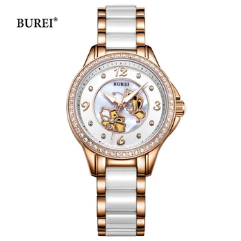 Reloj Mujer BUREI Brand Luxury Women's Bracelet Watch Ladies Fashion Waterproof Gold Quartz Wrist Watches Clock Relogio Feminino reloj mujer new rose gold watches woman quartz watch ladies steel bracelet waterproof watch top brand luxury clock british style
