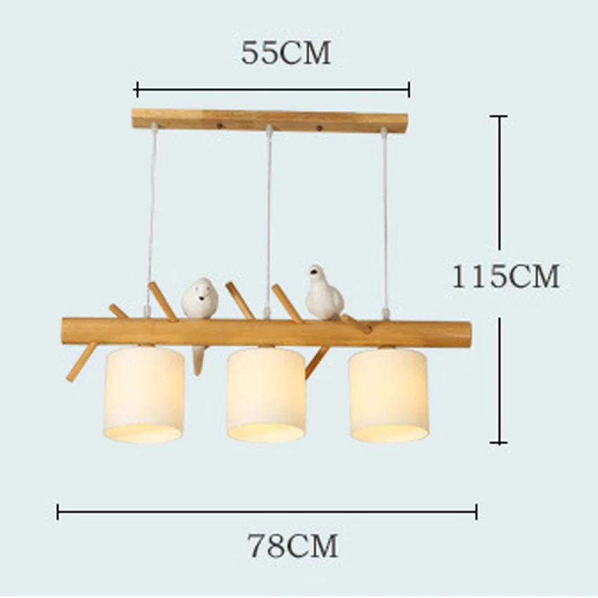 Современная Подвесная лампа для ресторана в скандинавском стиле, подвесной светильник с изображением птицы из дерева и смолы 2/3 г. Для детской спальни, гостиной, светильник