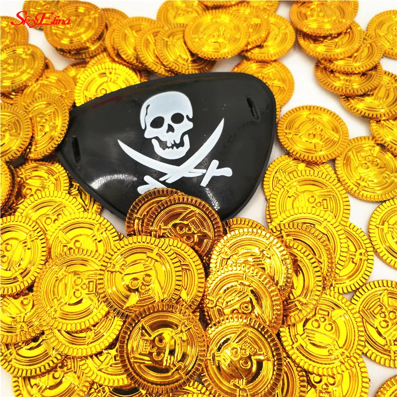 Monedas-de-oro-de-piratas-para-ni-os-50-piezas-monedas-de-juego-de-pl ...