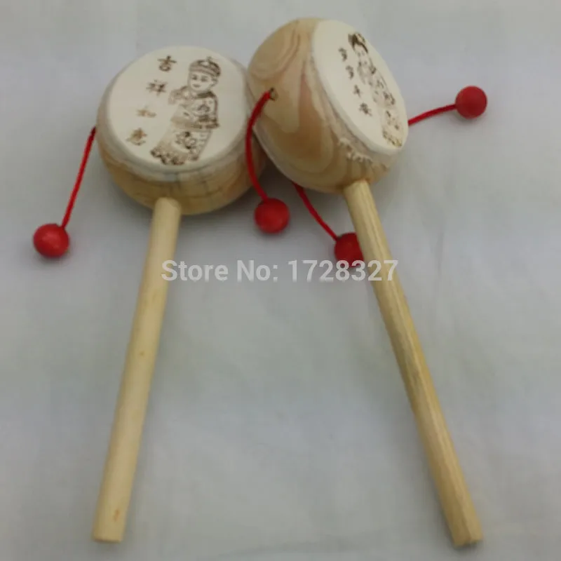 2015 free shipping new baby educational toys wooden rattle wooden rattle drum G001