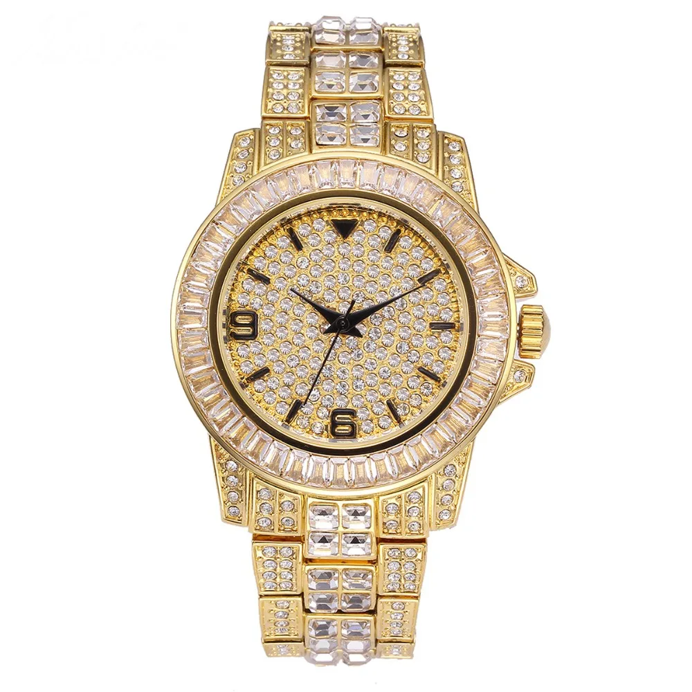 Comprar TOPGRILLZ helado Baguette reloj de cuarzo de oro, HIP HOP, relojes con Micro pave CZ Acero inoxidable pulsera horas reloj