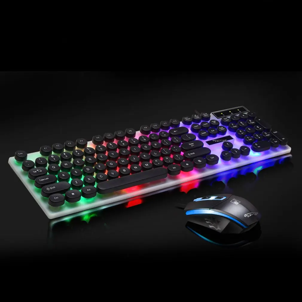 

G21 punk USB Wired Mechanical feeling Keyboard led Colorful Backlight Gaming Keyboard mouse set For PC Computer Gamer