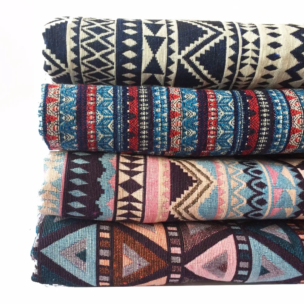

Bohemia style Cotton linen fabric Geometric patterns DIY Handmade Patchwork cloth Tablecloth sofa curtain fabric 100*150cm