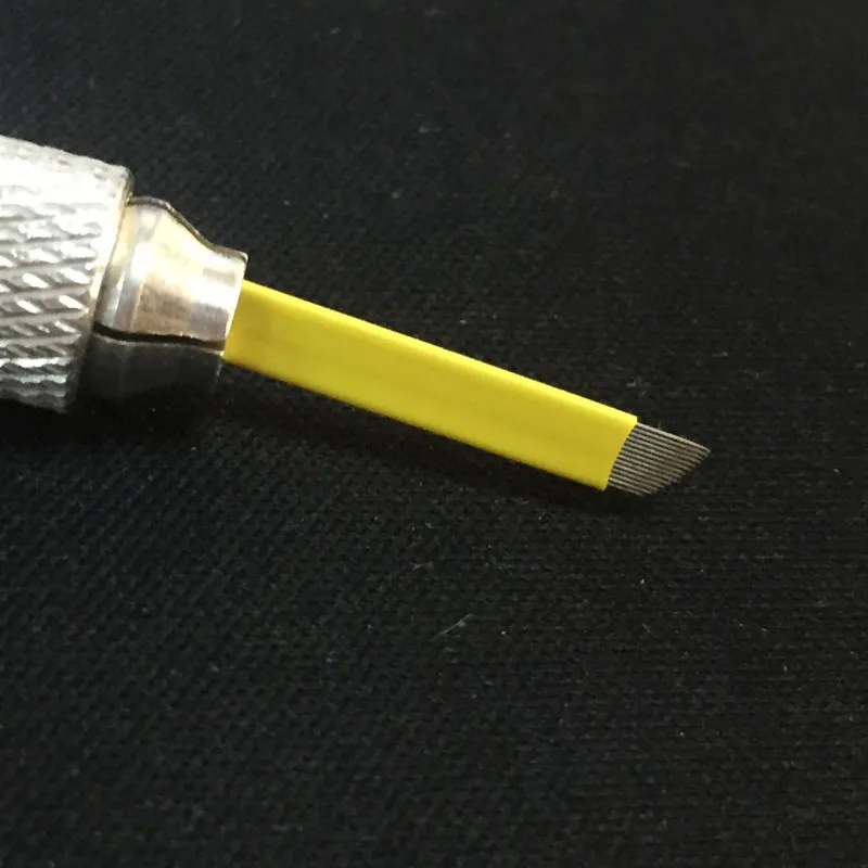 50 шт. мм 0,20 мм желтый 12 14 булавки Перманентный макияж бровей Flex иглы для татуажа Перманентный ручной бровей Иглы для татуажа